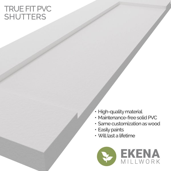 True Fit PVC Two Equal Flat Panel Shutters, Natural Twine, 15W X 80H